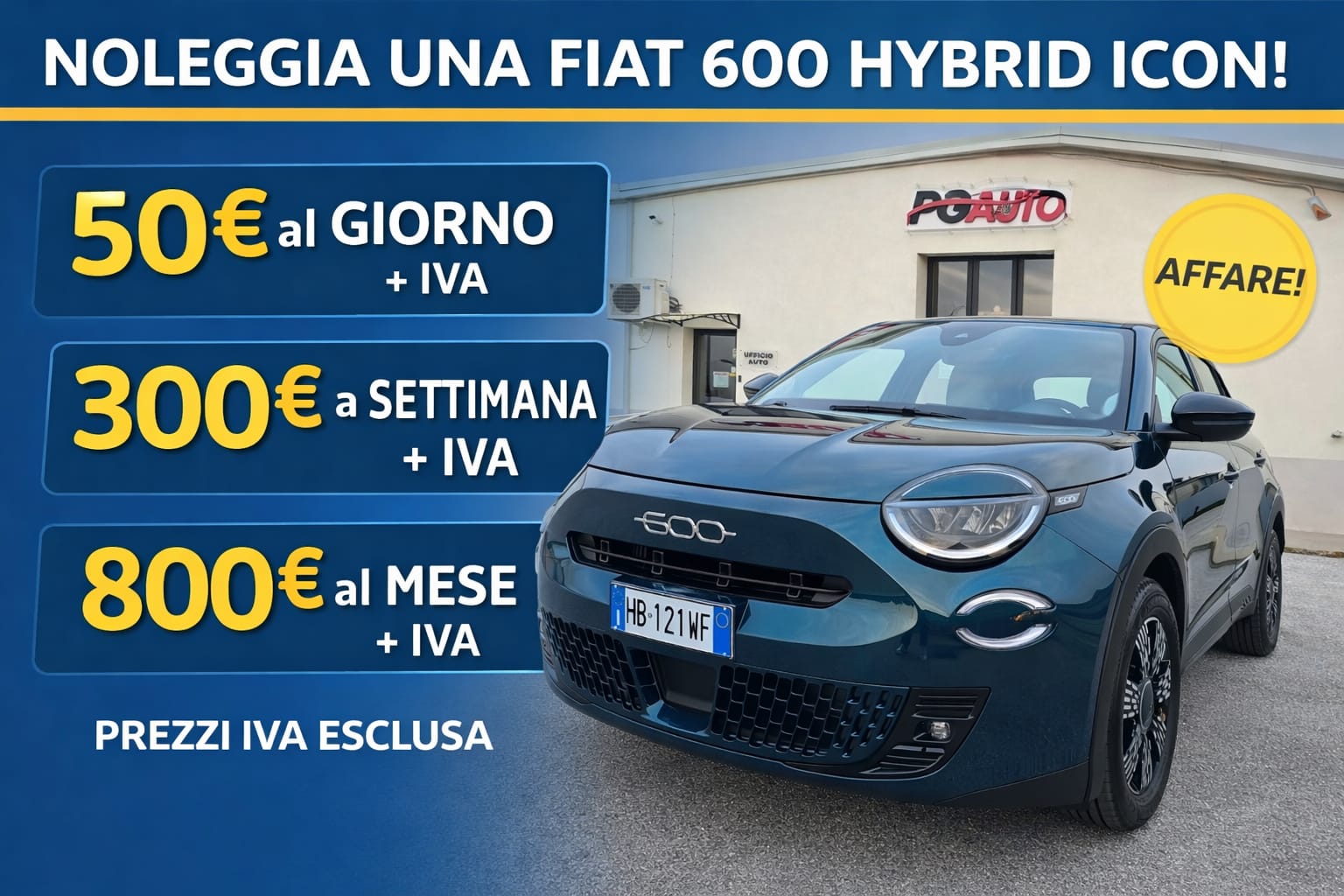PGAUTO Noleggio a Breve Termine Promozione